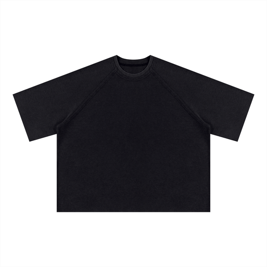 Unisex Mineral Wash Boxy Raglan T-Shirt in black