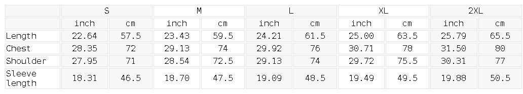 Size chart for the Unisex Mineral Wash Boxy Sweatshirt