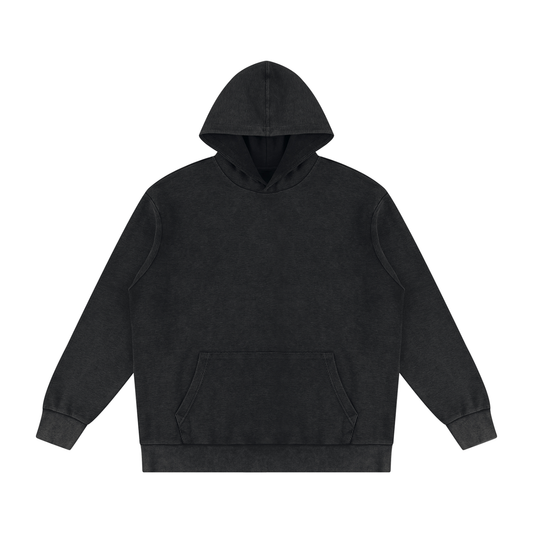Unisex Mineral Wash Oversized Hoodie in black