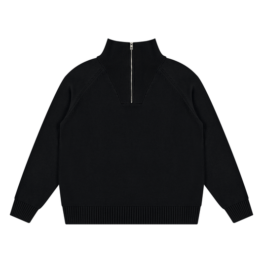 Unisex Quarter-Zip Pullover Sweatshirt in black