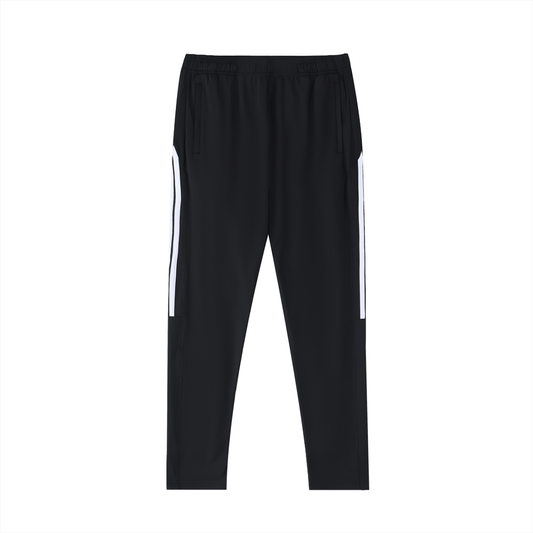 Unisex Side Stripe Running Pants in black with white