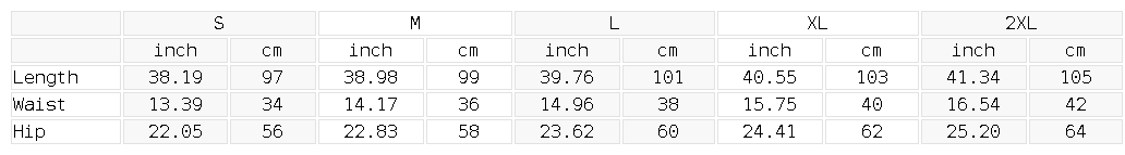 Size chart for the Unisex Snow Wash Heavyweight Jogged Sweatpants