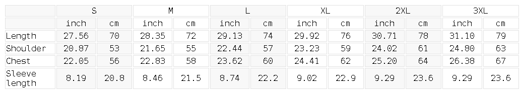 Size chart for the Unisex Snow Washed Oversized Cotton T-Shirt
