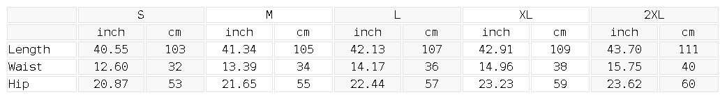 Size chart for the Unisex Snow Washed Raw Edge Sweatpants