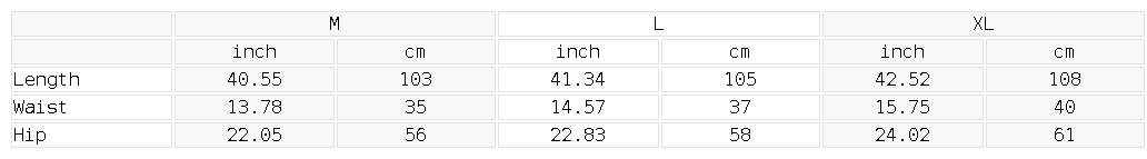 Size chart for the Unisex Sun Fade Contrast Tape Fleece Jogged Sweatpants