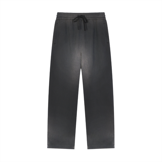 Unisex Sun Fade Raw Edge Straight-Leg Sweatpants in black