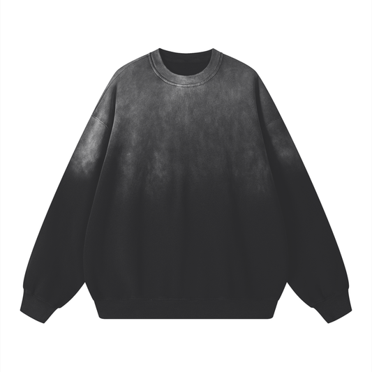 Unisex Sunfade Drop-Shoulder Cotton Sweatshirt in black