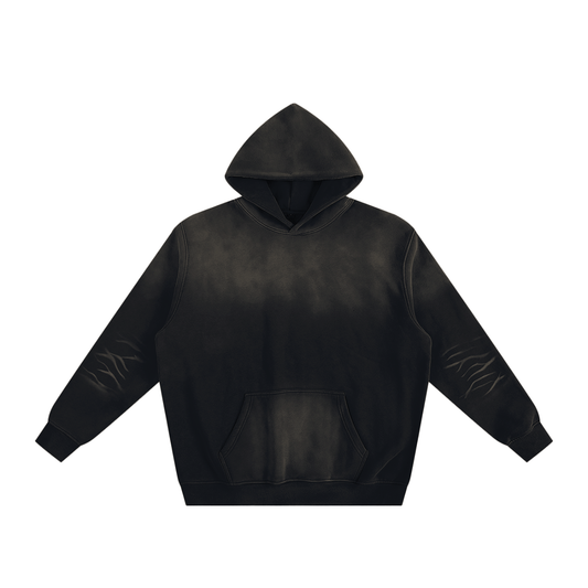 Unisex Sunfade Fleeced Hoodie in black