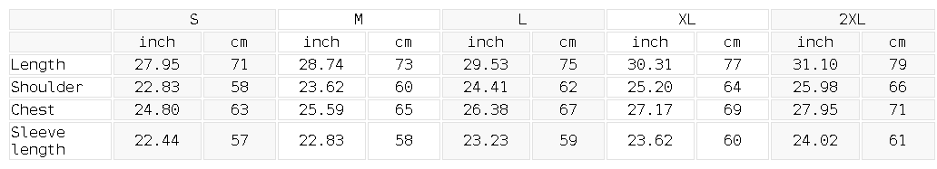 Size chart for the Unisex Sunfade Hand-Frayed Faux Two-Piece T-Shirt
