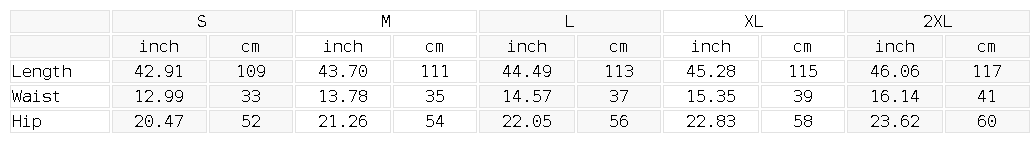 Size chart for the Unisex Sunfade Paneled Barrel Leg Sweatpants