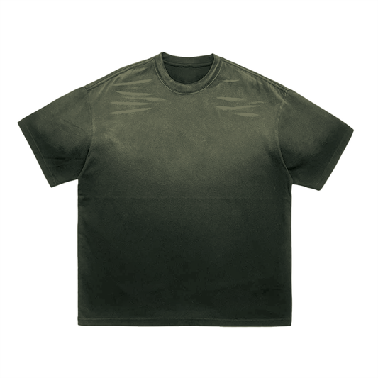 Unisex Tiger Stripe Gradient Washed T-Shirt in black