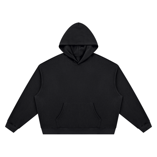 Unisex Waffle Boxy Hoodie in black