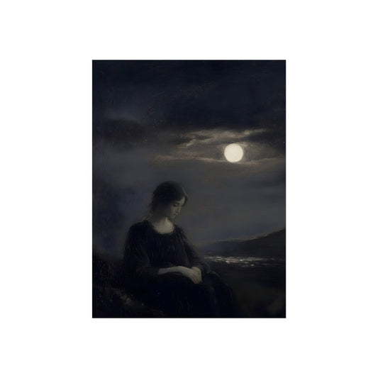 Woman Beneath the Full Moon, art print, view 2