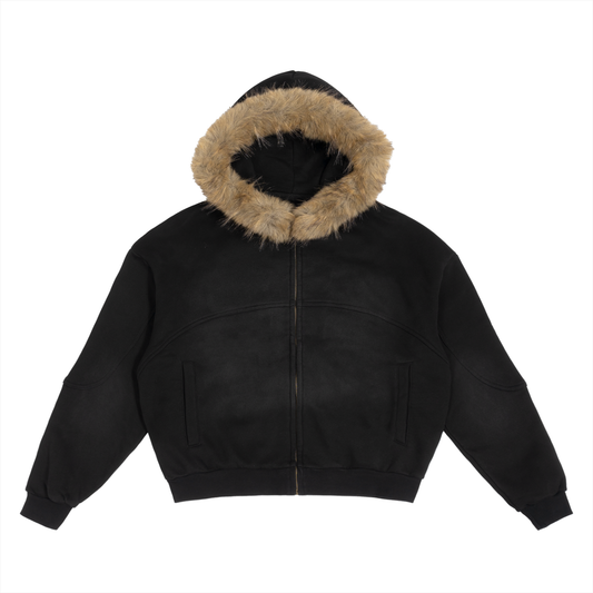 Women’s Avoiding People Is My Cardio Sunfade Detachable-Fur Hoodie