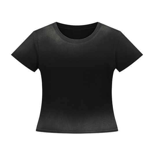 Women's Bodycon Sunfade Washed T-Shirt in black