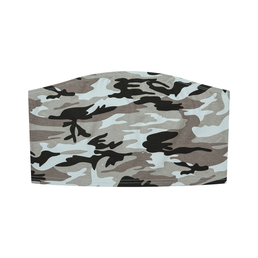 Women's Camo Cropped Tube Top in light blue camo