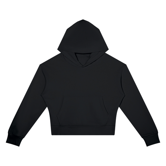 Women's Crop Drop Shoulder Hoodie in black