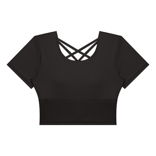 Women's Crop Yoga T-Shirt in black