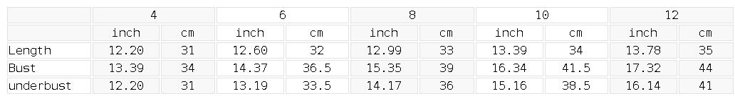 Size chart for the Women's Cropped Halter Yoga Sports Bra