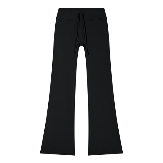 Women's Flared Drawstring Yoga Pants in black