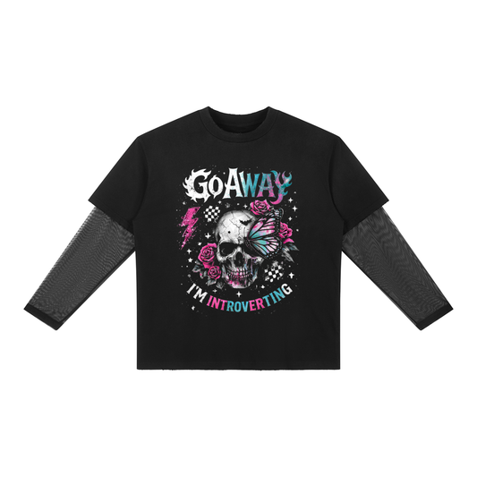 Women’s Go Away I’m Introverting Sunfade Long Sleeve T-Shirt - Black