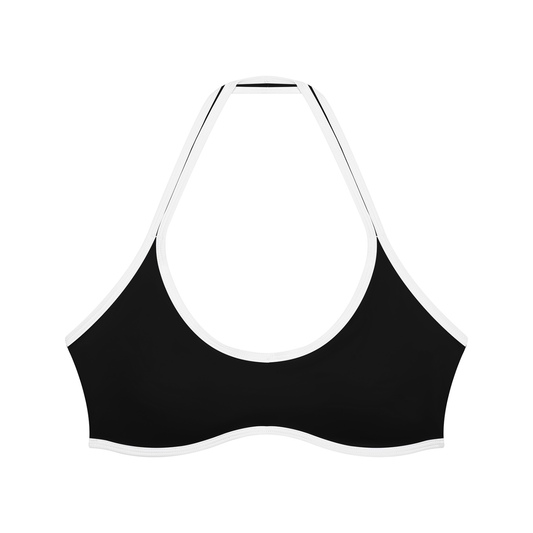 Women's Halter Color Block Yoga Sports Bra in black