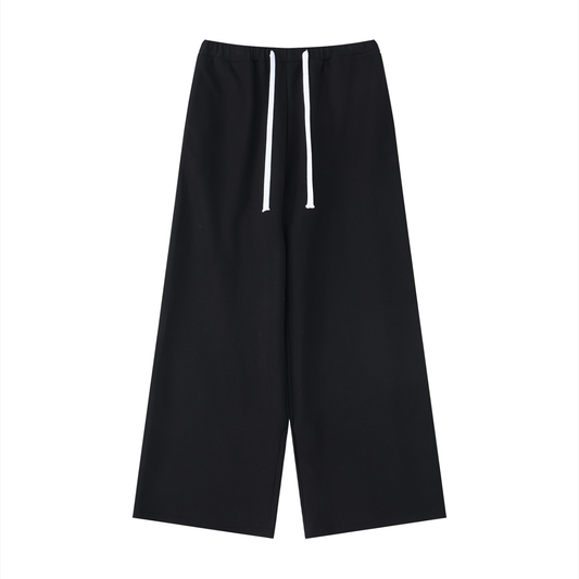 Women's High-Rise Wide Leg Drawstring Sweatpants in black
