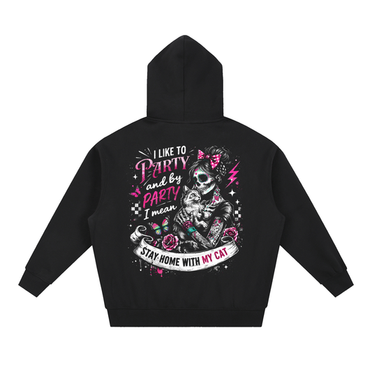 Women’s I Like to Party Oversized Boxy Fleece Hoodie