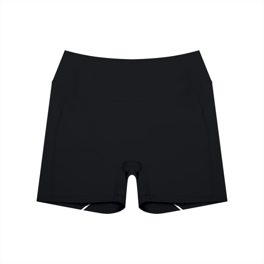 Women's Nylon High Waisted Yoga Biker Shorts in black