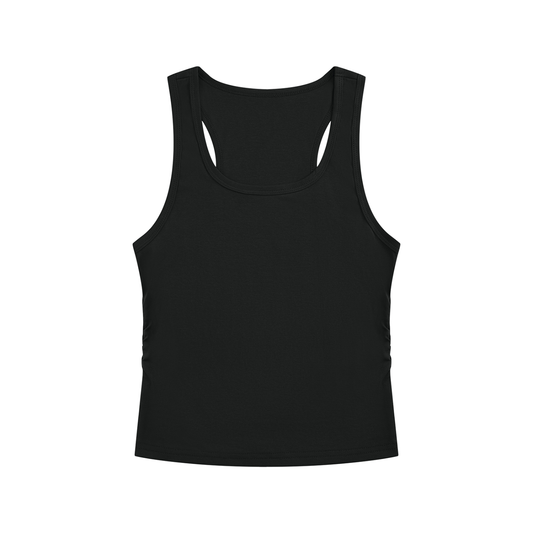 Women's Ruched Tank Top in black