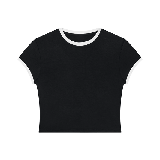 Women's Slim Ringer T-Shirt in black with white