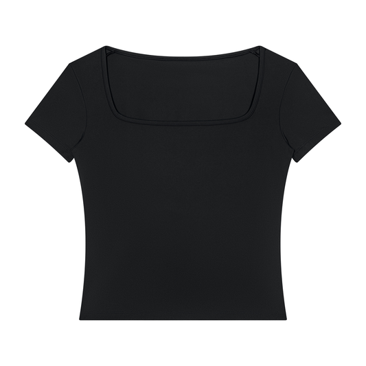 Women's Square Neck Training T-Shirt in black