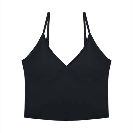Women's V-Neck Yoga Tank Top in black
