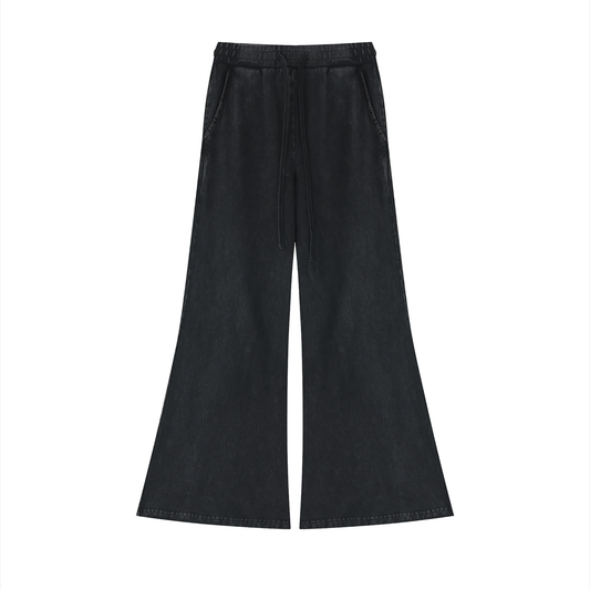 Women's Vintage Wash Flared Sweatpants in black