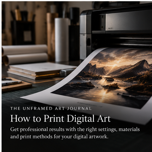 Large-format printer producing a fine art print in a creative print studio