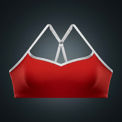 Women's Cross-Over Color Block Yoga Sports Bra