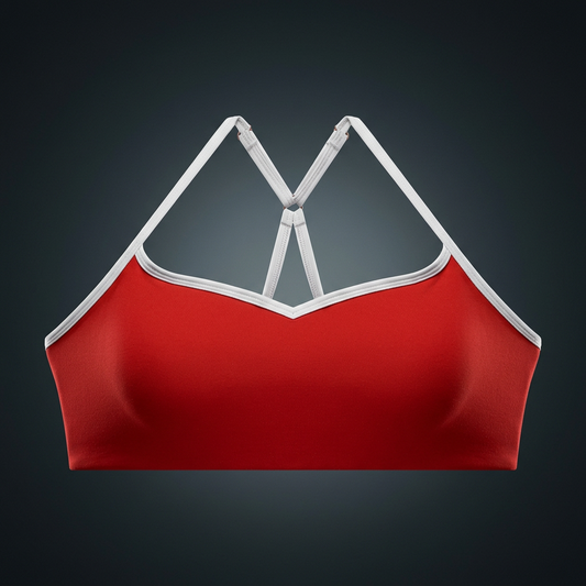 Women's Cross-Over Color Block Yoga Sports Bra