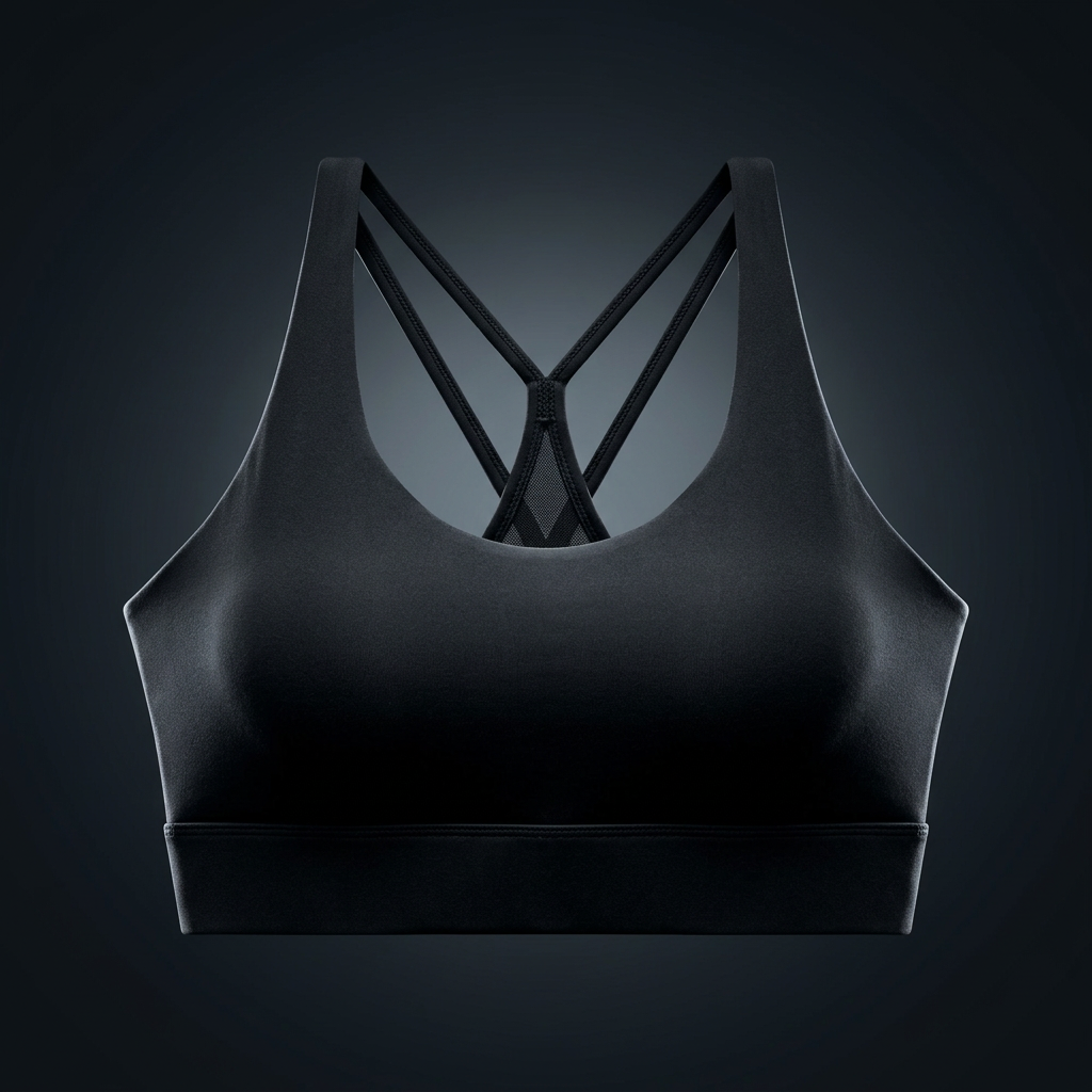 Women's Mesh Panel Cropped Yoga Sports Bra