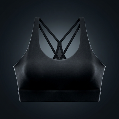 Women's Mesh Panel Cropped Yoga Sports Bra