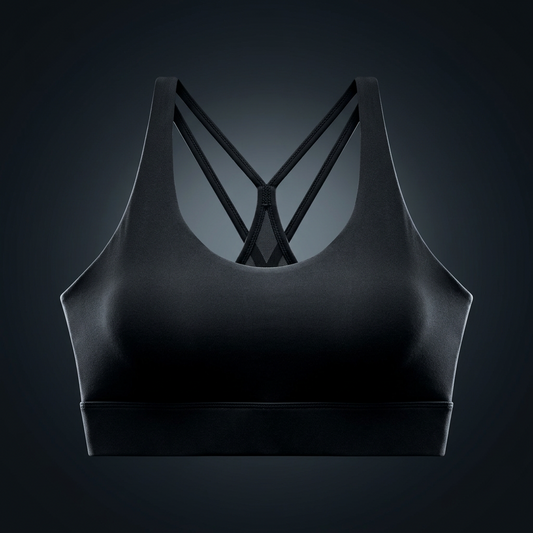 Women's Mesh Panel Cropped Yoga Sports Bra