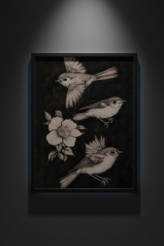 Among the Blooms birds and flowers fine art artwork