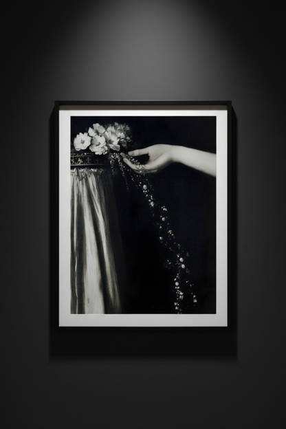 Beads in Her Hand, art print
