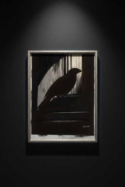 Bird on the Light Steps, art print