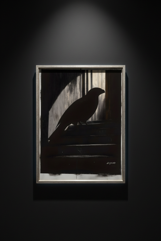 Bird on the Light Steps, art print