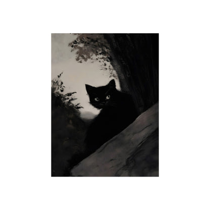 Black Cat at the Forest Edge, art print, view 2