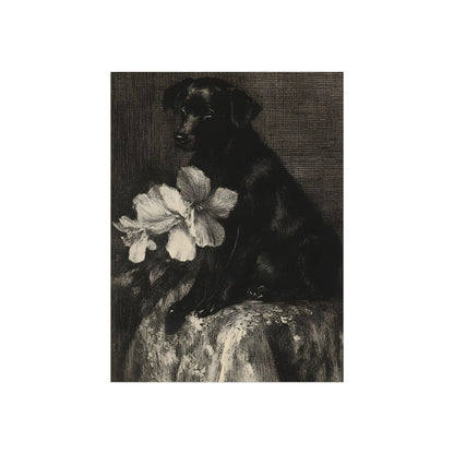 Black Dog on the Stone Pedestal, art print, view 2