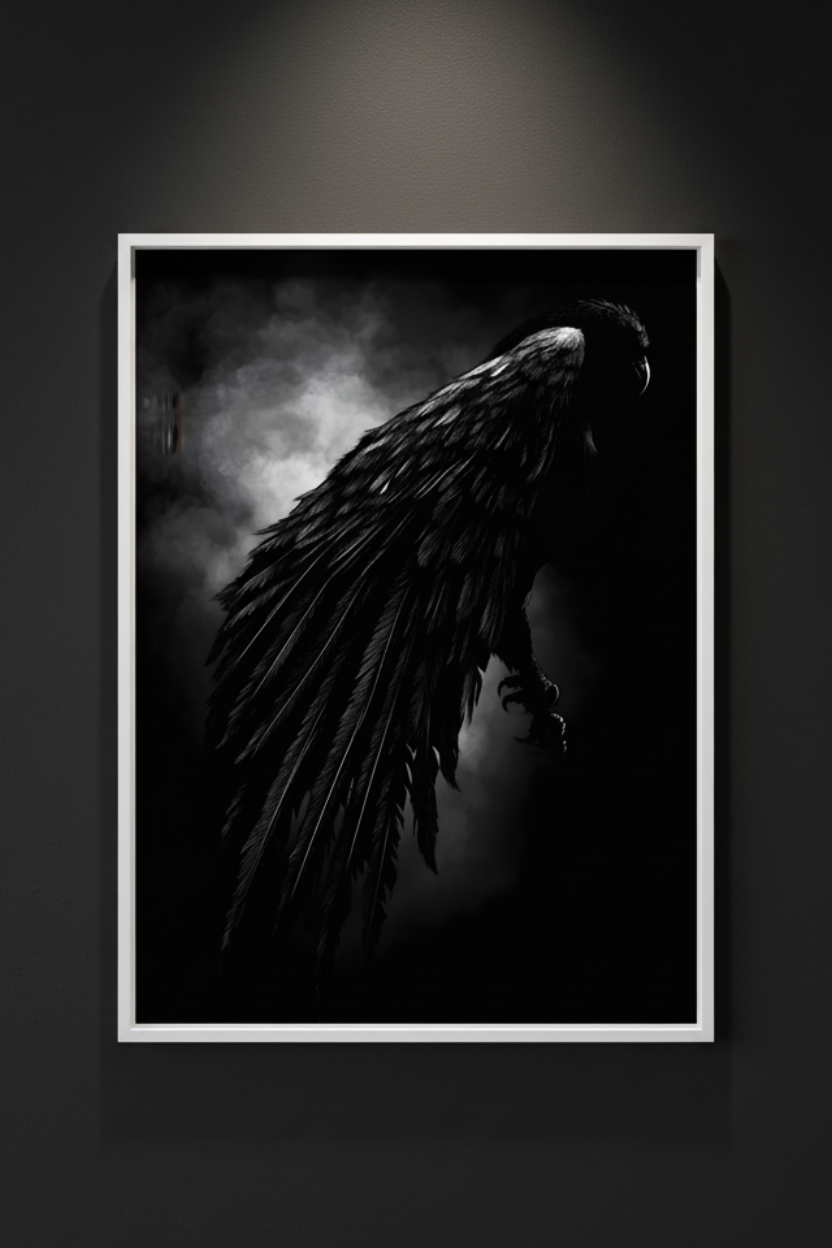 Black Witness gothic crow fine art artwork
