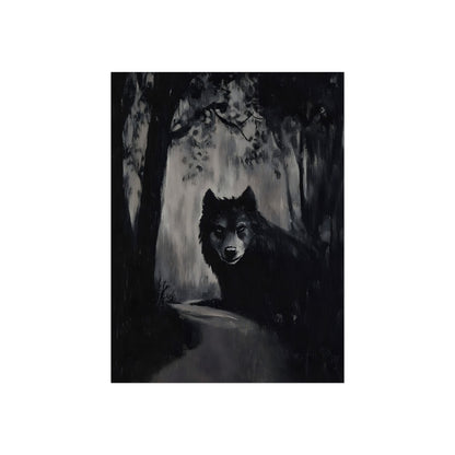 Blackwood Howl wolf in dark forest fine art poster