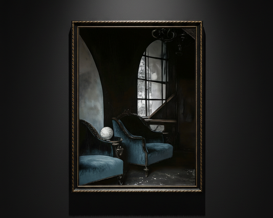 Blue Chairs After Midnight, art print