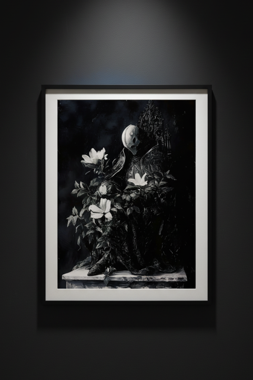 Bouquet for the Departed | Dark Floral Fine Art Paper Print artwork image